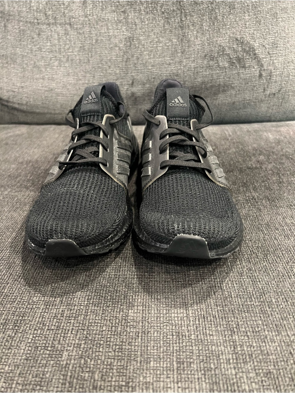 adidas Black Knit Training Sneakers with Subtle Gray Accents